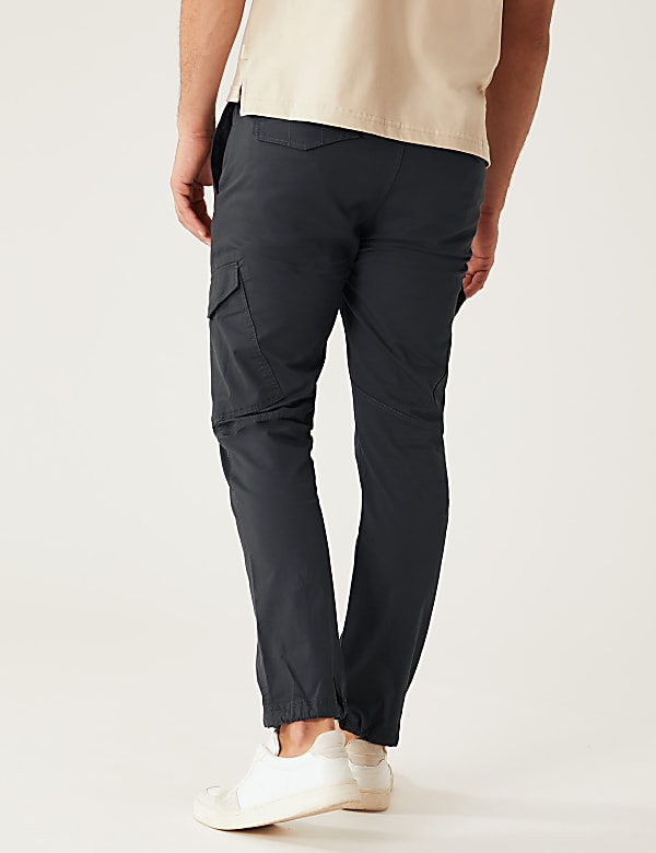 Slim Fit Elasticated Waist Cargo Trousers
