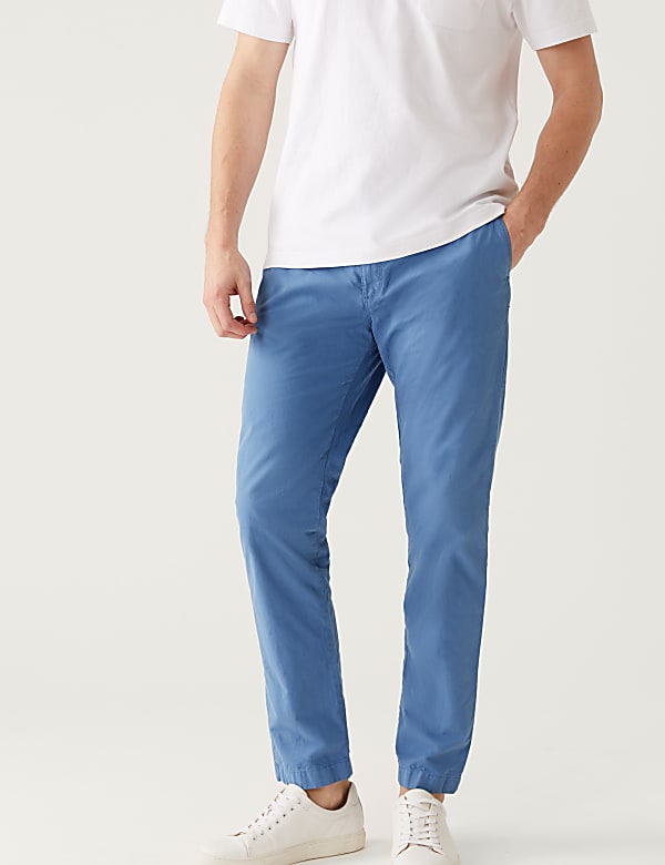 Slim Fit Half Elasticated Waist Trousers