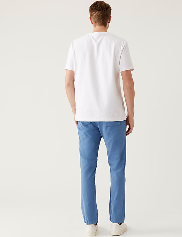 Slim Fit Half Elasticated Waist Trousers