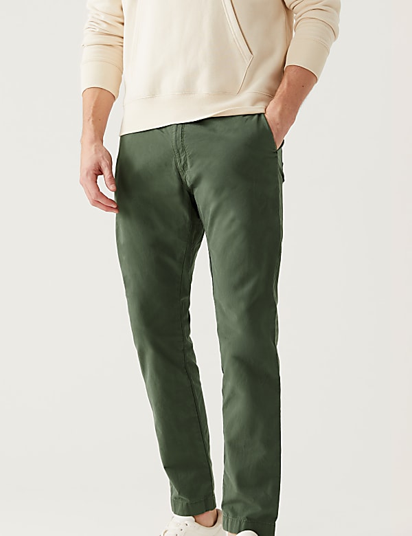 Slim Fit Half Elasticated Waist Trousers