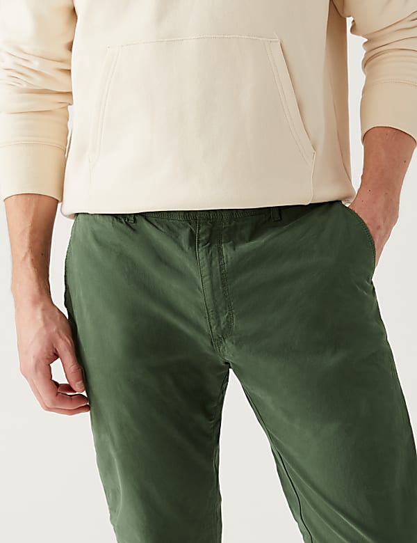 Slim Fit Half Elasticated Waist Trousers