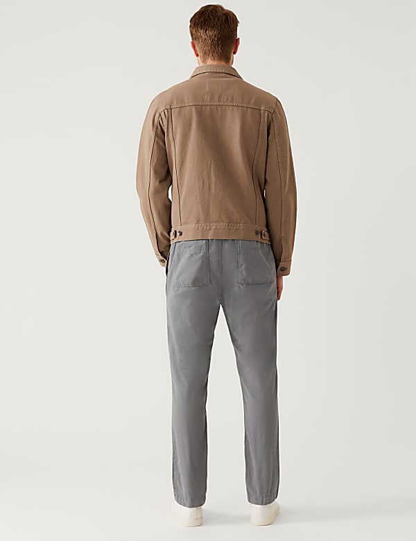 Slim Fit Half Elasticated Waist Trousers