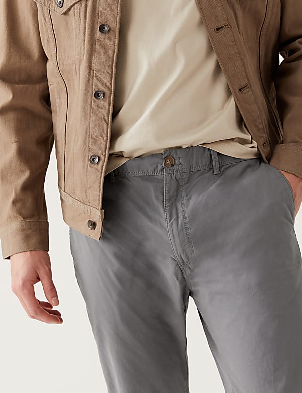 Slim Fit Half Elasticated Waist Trousers