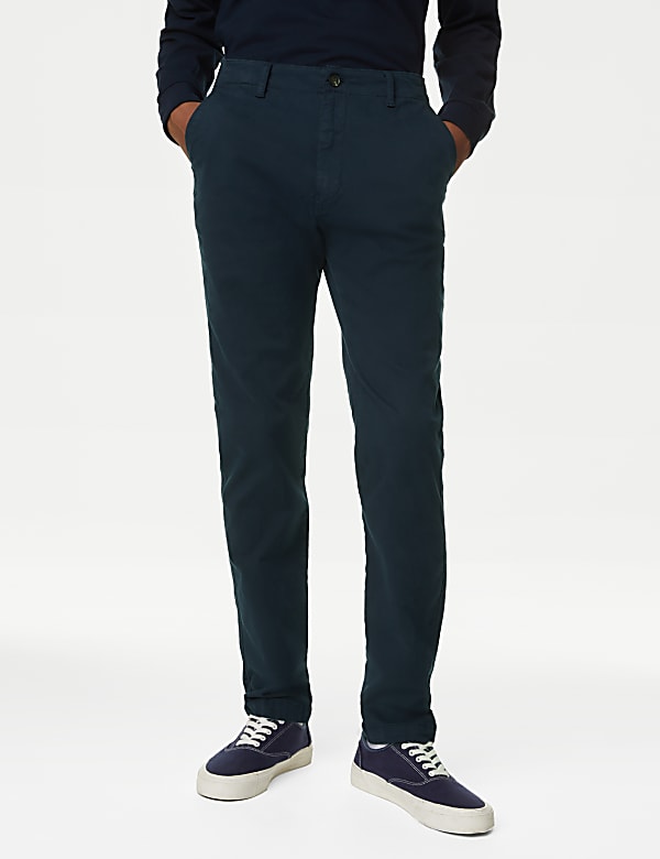 Pantalon charpentier coupe slim en tissu extensible - LU