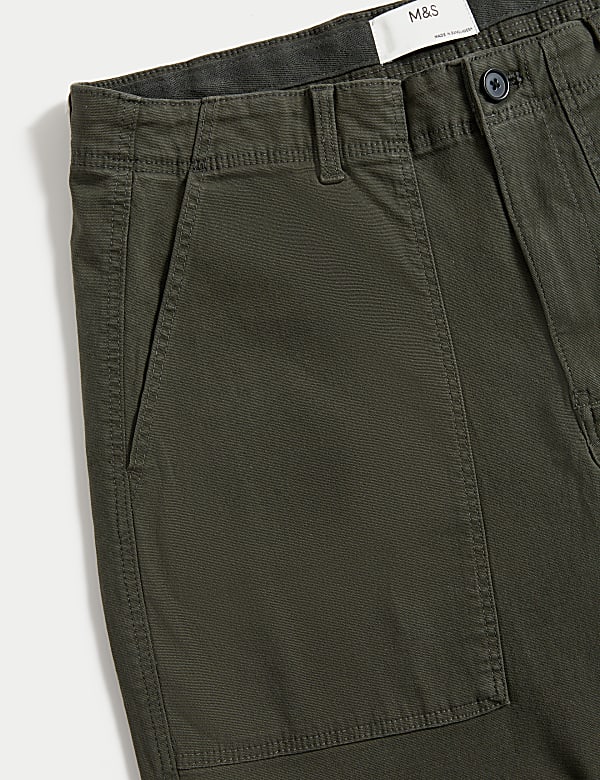 Straight Fit Utility Stretch Trousers