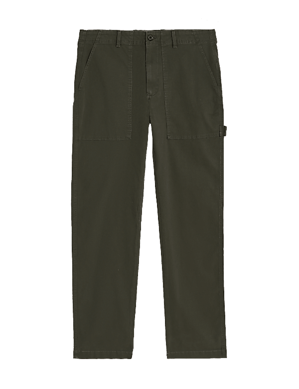 Straight Fit Utility Stretch Trousers