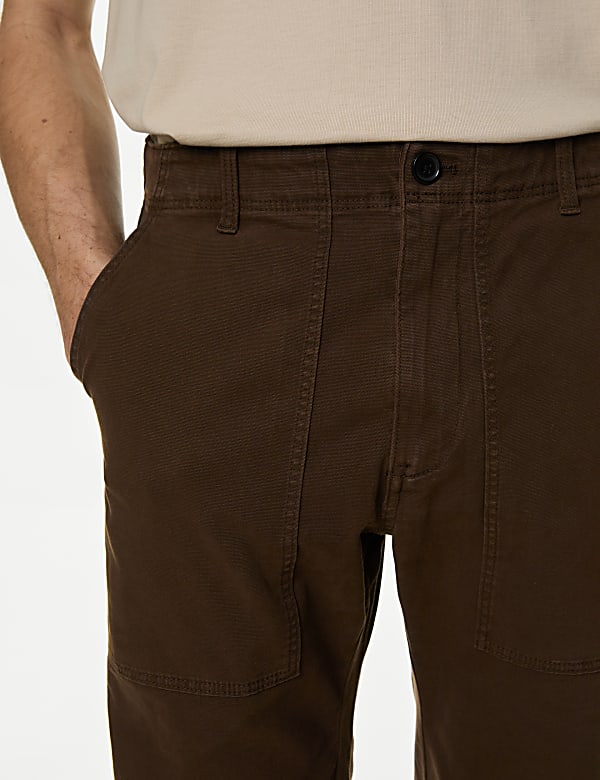Straight Fit Utility Stretch Trousers