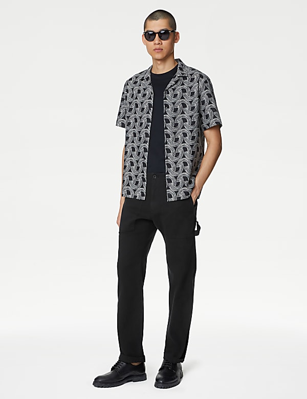 Straight Fit Utility Stretch Trousers