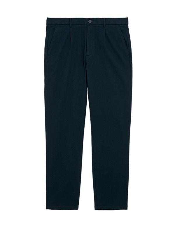 Regular Fit Textured Dobby Pleat Front Chinos