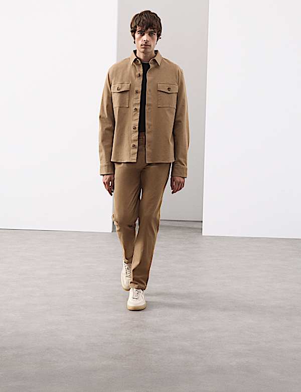 Chinos en dobby textur&eacute; coupe fusel&eacute;e &agrave; pli Dobby - LU