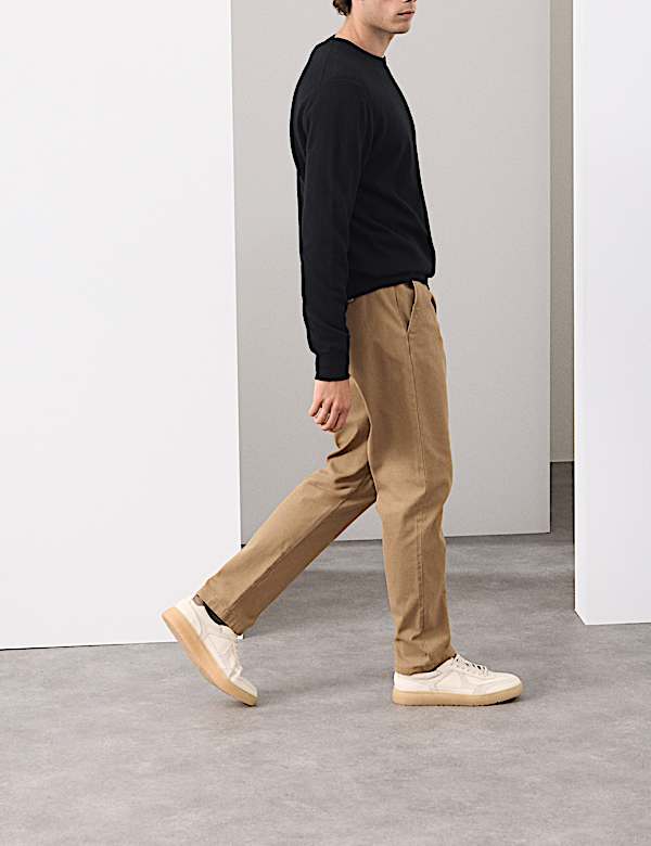 Chinos en dobby textur&eacute; coupe fusel&eacute;e &agrave; pli Dobby - LU