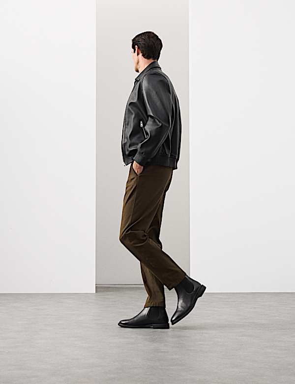 Regular Fit Textured Dobby Pleat Front Chinos