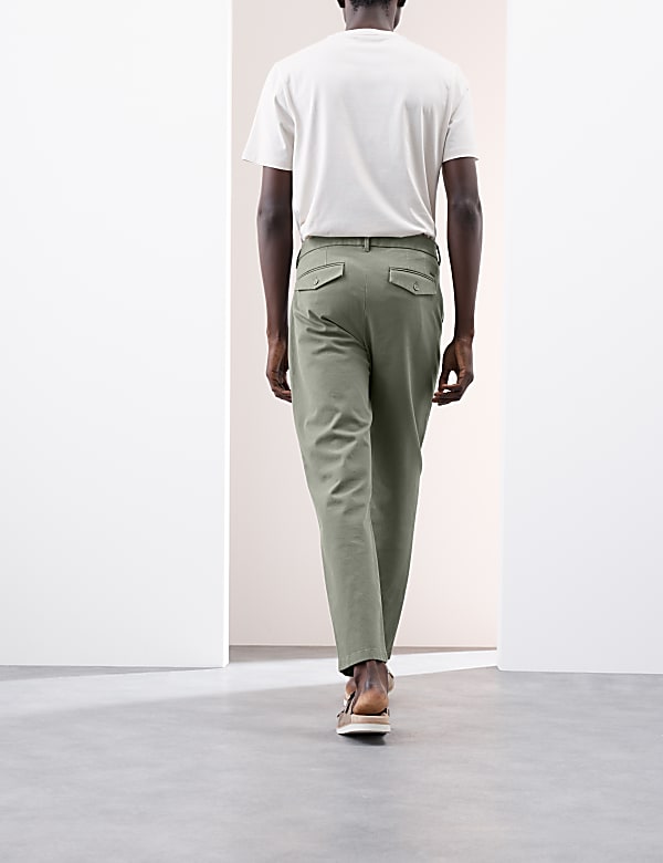 Regular Fit Textured Dobby Pleat Front Chinos - JP