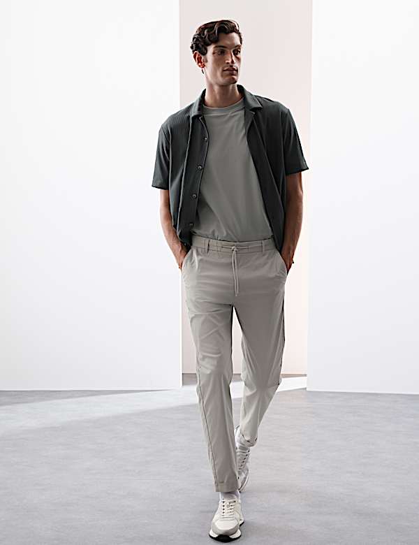Super Lightweight Tapered Fit Elasticated Waist Trousers - US