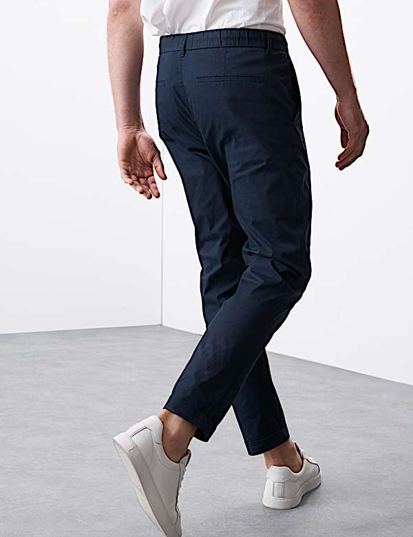 Super Lightweight Tapered Fit Elasticated Waist Trousers - HU