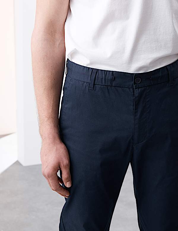Super Lightweight Tapered Fit Elasticated Waist Trousers - HU