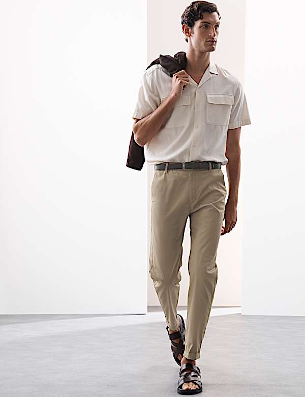 Super Lightweight Tapered Fit Elasticated Waist Trousers