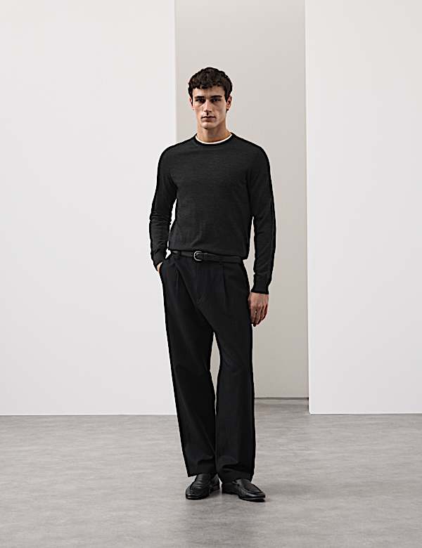 Relaxed Fit Cotton Linen Blend Trousers - SI