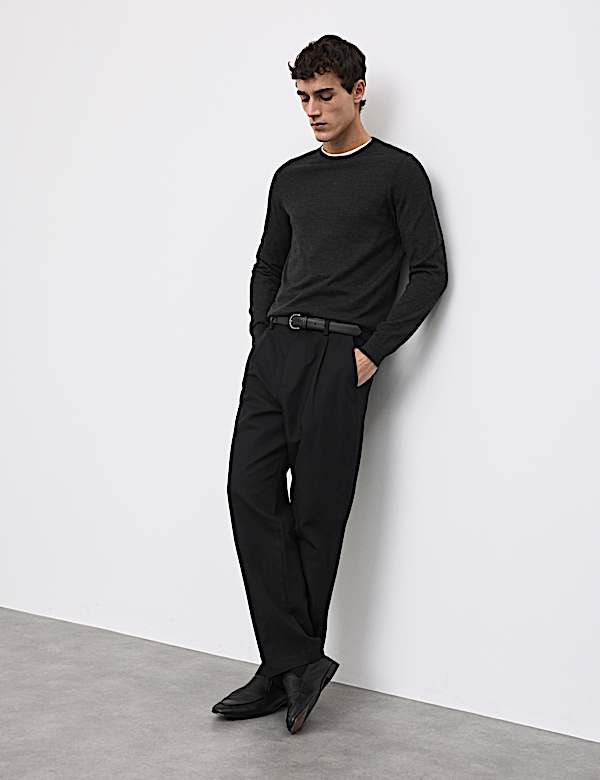 Relaxed Fit Cotton Linen Blend Trousers - SI