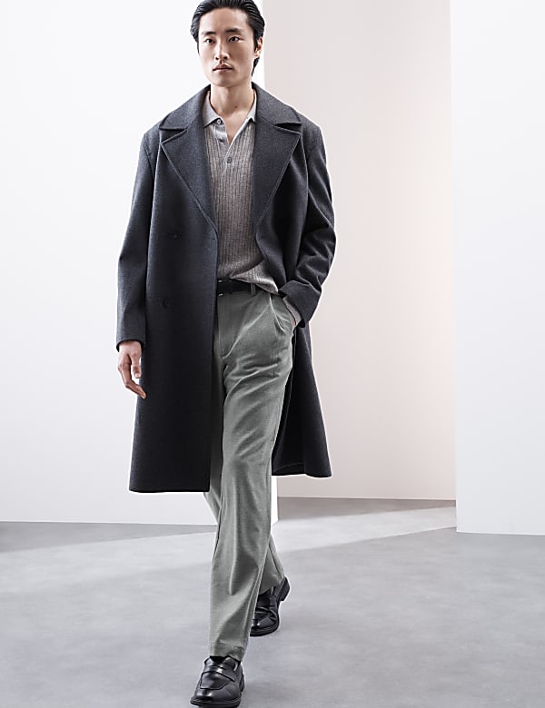 Tapered Fit Single Pleat Trousers