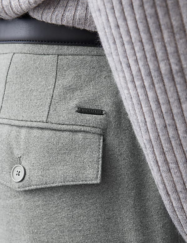 Tapered Fit Single Pleat Trousers