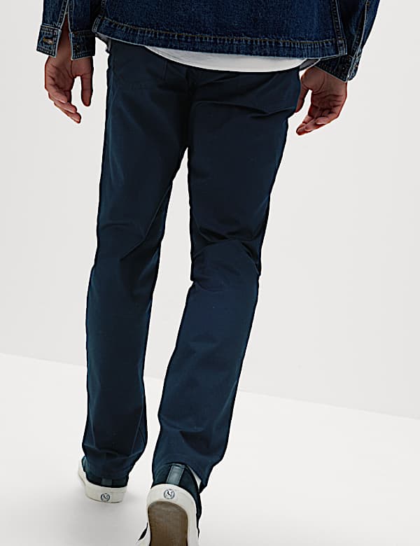 Pantalones rectos texturizados de 5 bolsillos - US