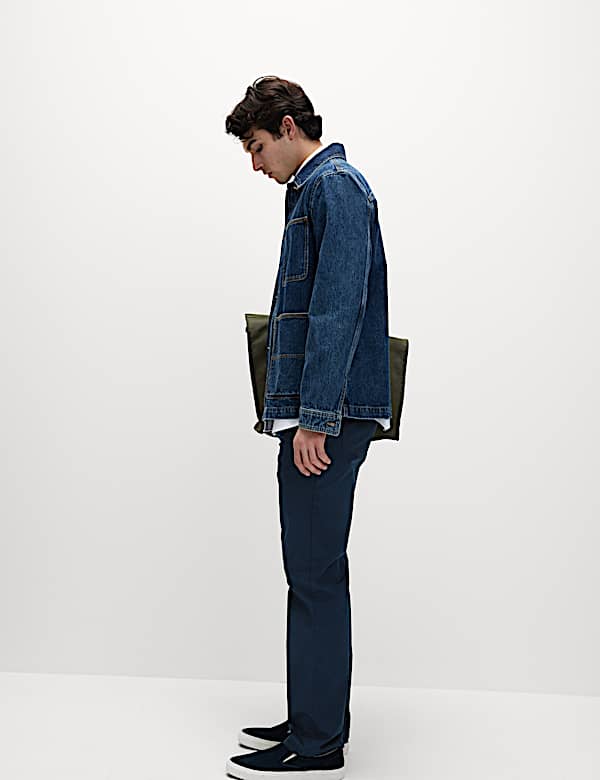 Pantalones rectos texturizados de 5 bolsillos - US