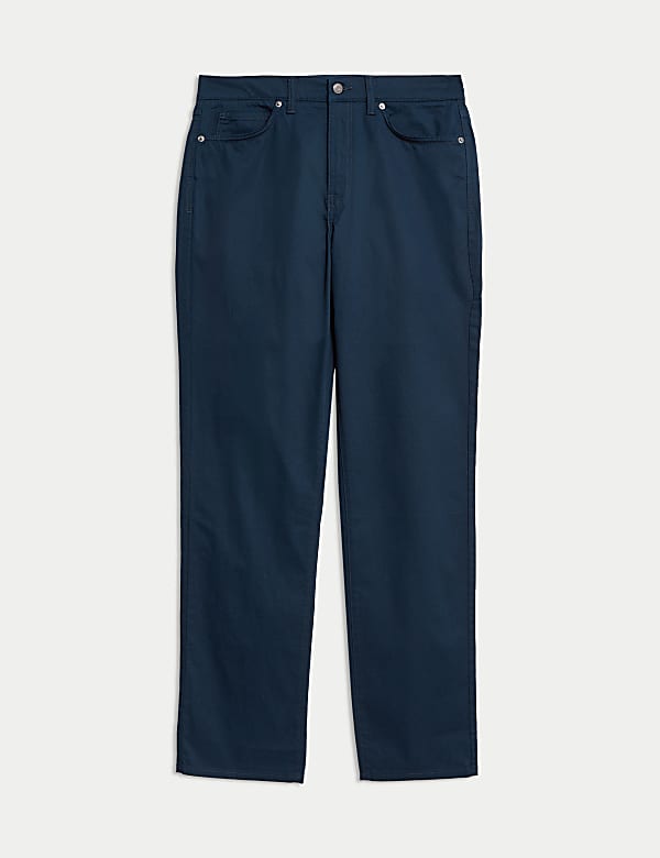 Pantalones rectos texturizados de 5 bolsillos - US