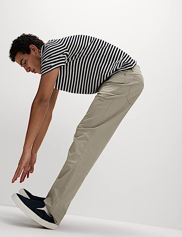 Straight fit Textured 5 Pocket Trousers - AU