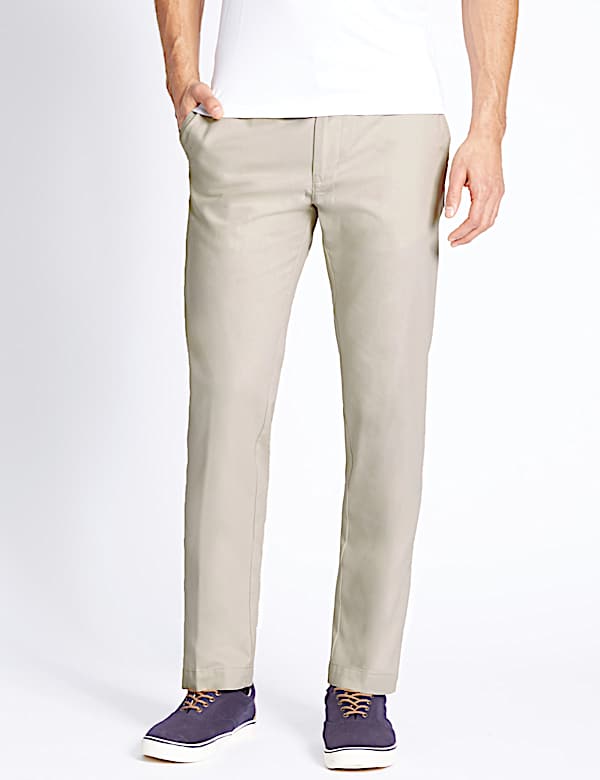 Straight Fit Pure Cotton Chinos