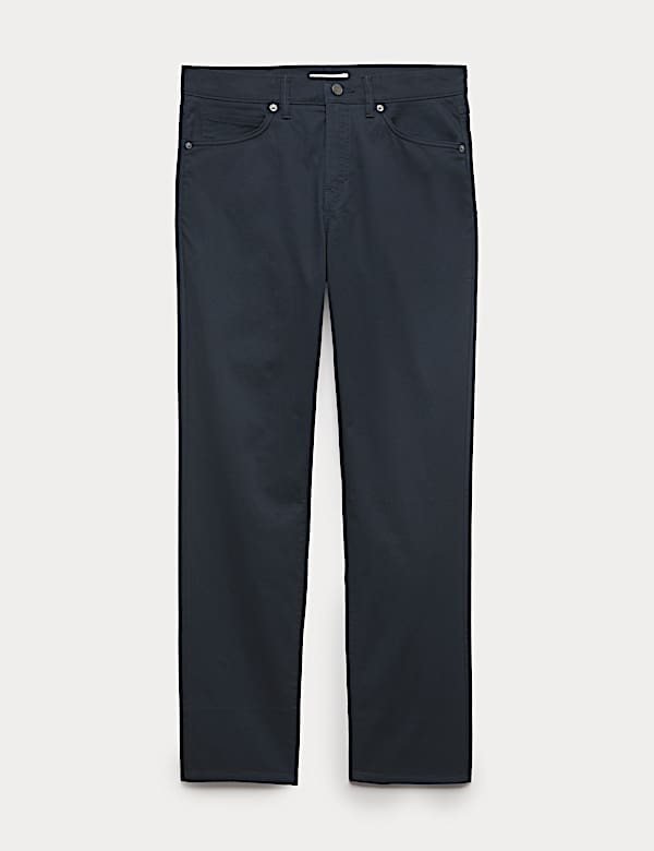Straight Fit Textured 5 Pocket Trousers - NZ