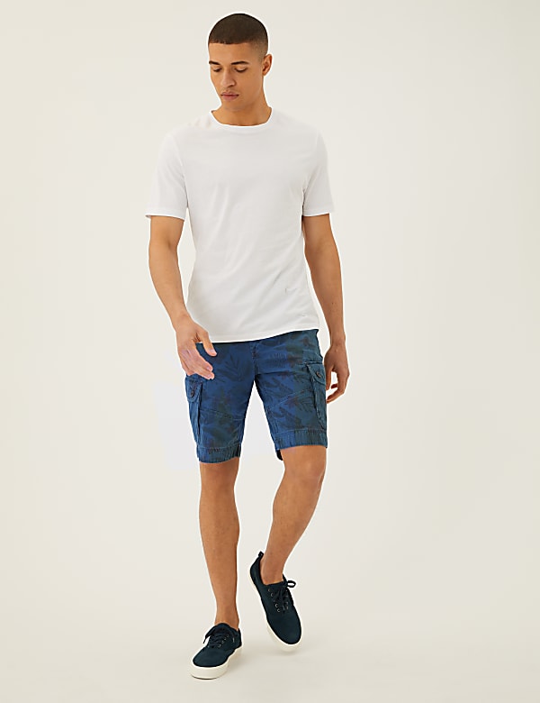 Pure Cotton Printed Cargo Shorts