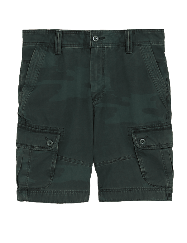 Pure Cotton Printed Cargo Shorts