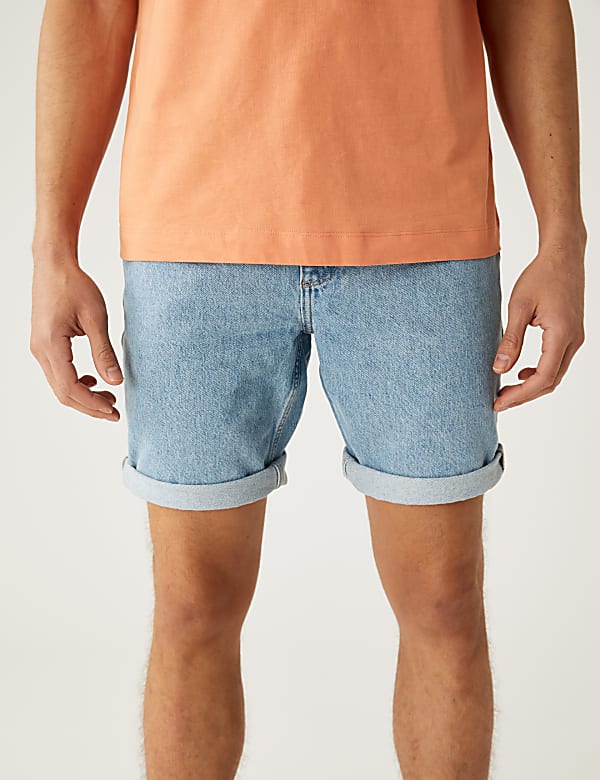 Recycled Rigid Denim Shorts