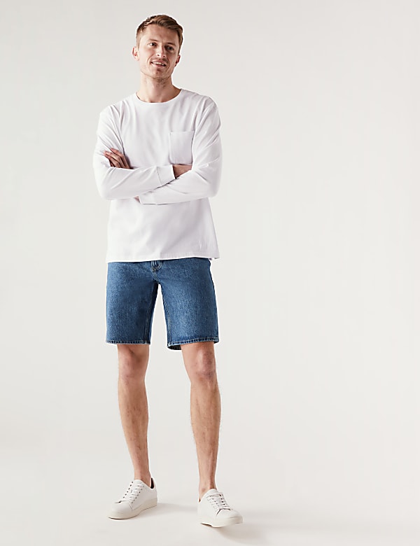 Recycled Rigid Denim Shorts