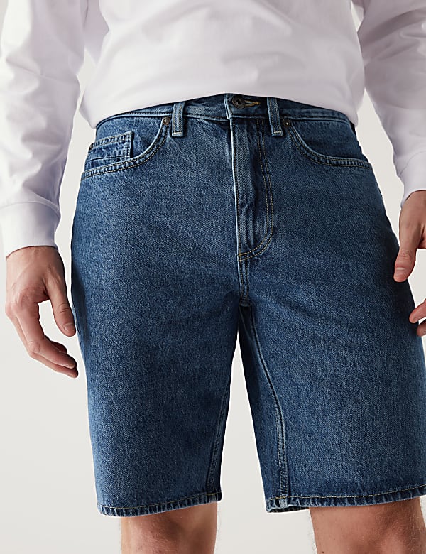 Recycled Rigid Denim Shorts