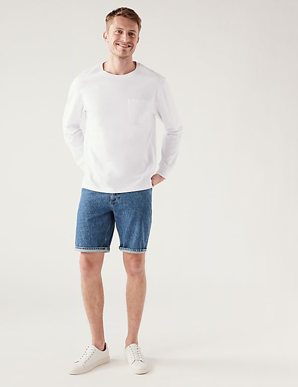 Recycled Rigid Denim Shorts
