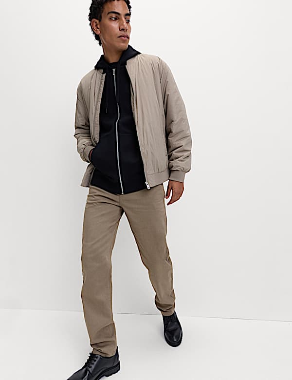 Straight Fit Textured 5 Pocket Trousers - GR