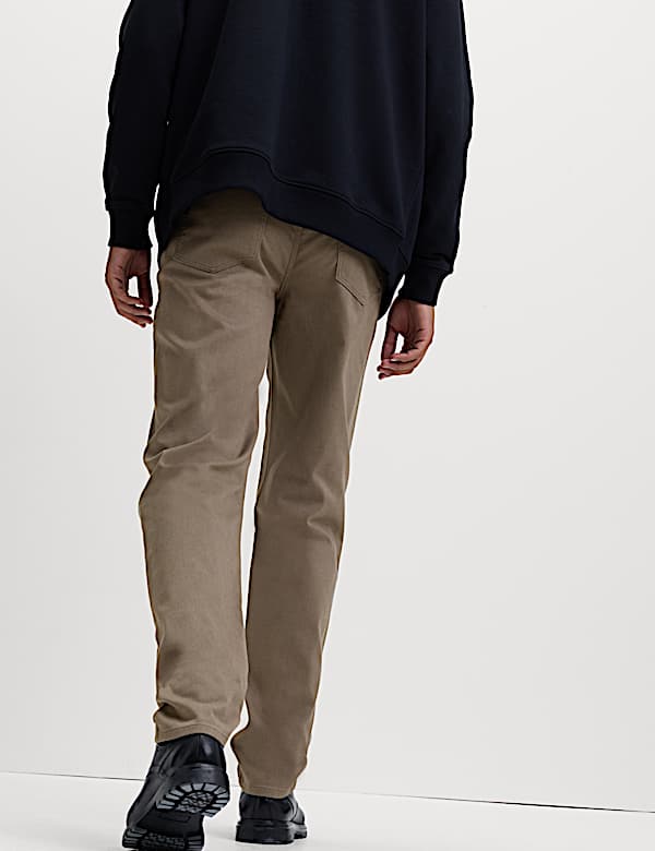 Straight Fit Textured 5 Pocket Trousers