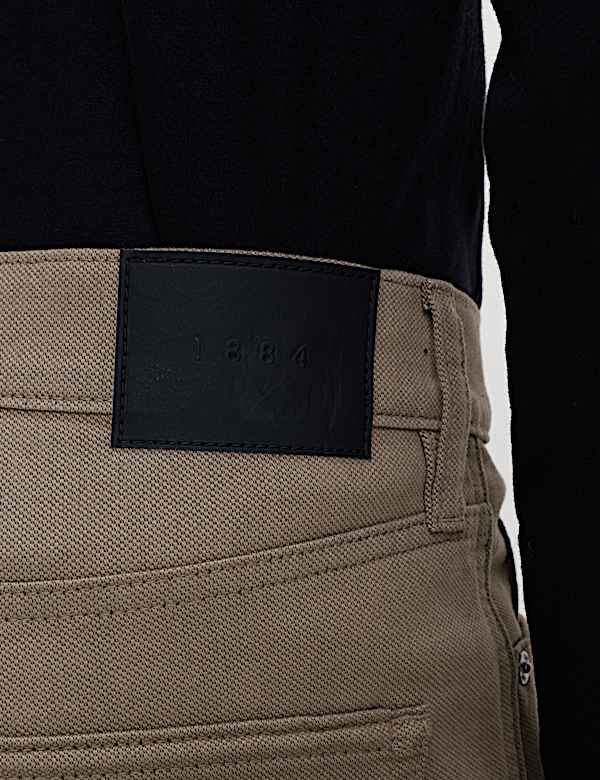 Straight Fit Textured 5 Pocket Trousers