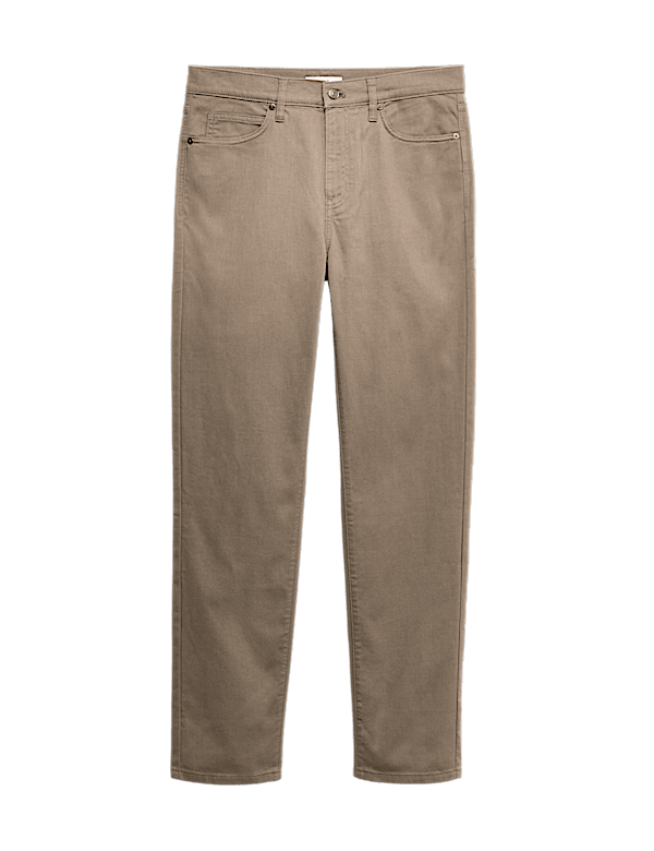 Straight Fit Textured 5 Pocket Trousers