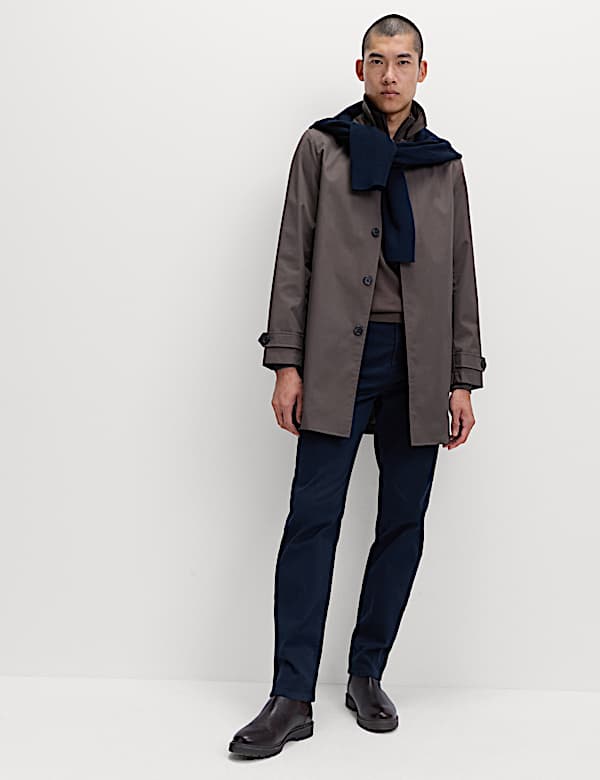 Straight Fit Textured 5 Pocket Trousers