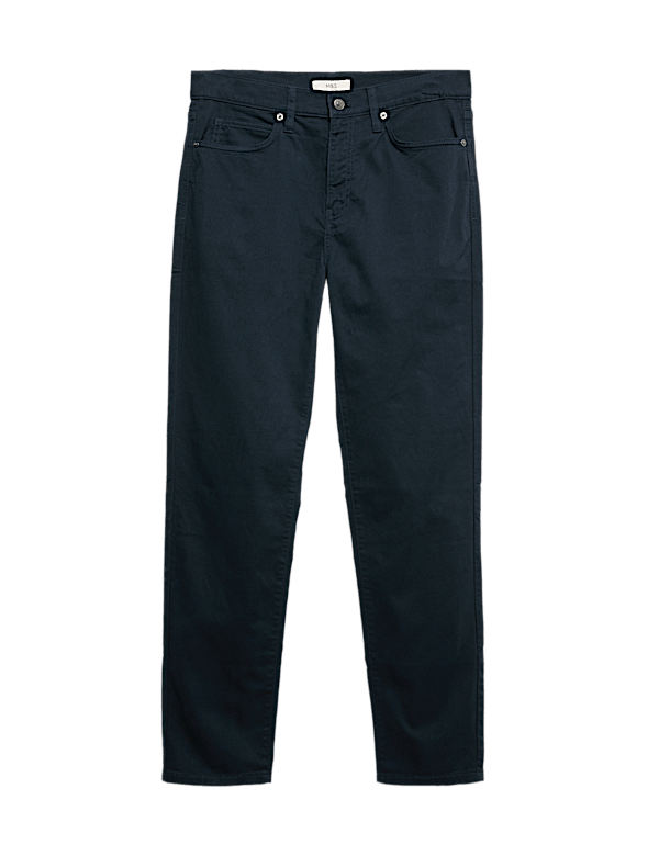Straight Fit Textured 5 Pocket Trousers