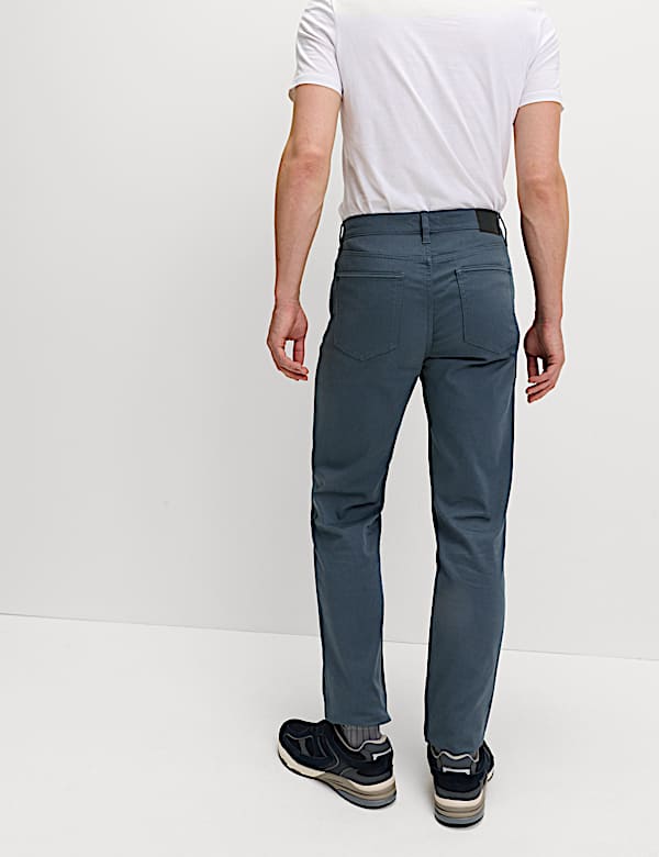 Straight Fit Textured 5 Pocket Trousers - AL