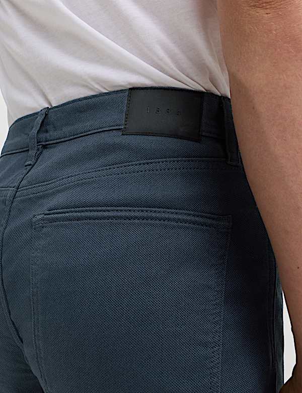 Straight Fit Textured 5 Pocket Trousers - AL