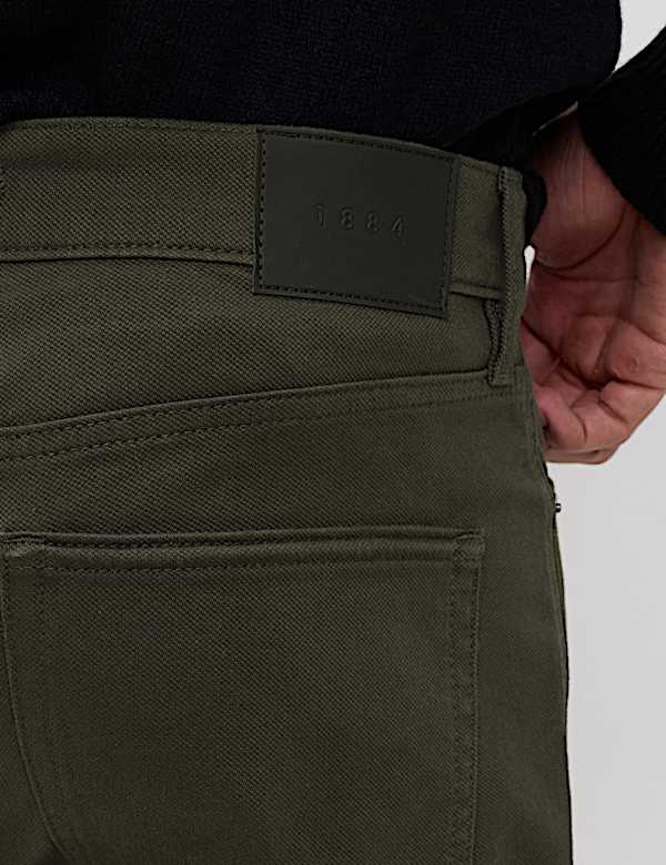 Straight Fit Textured 5 Pocket Trousers