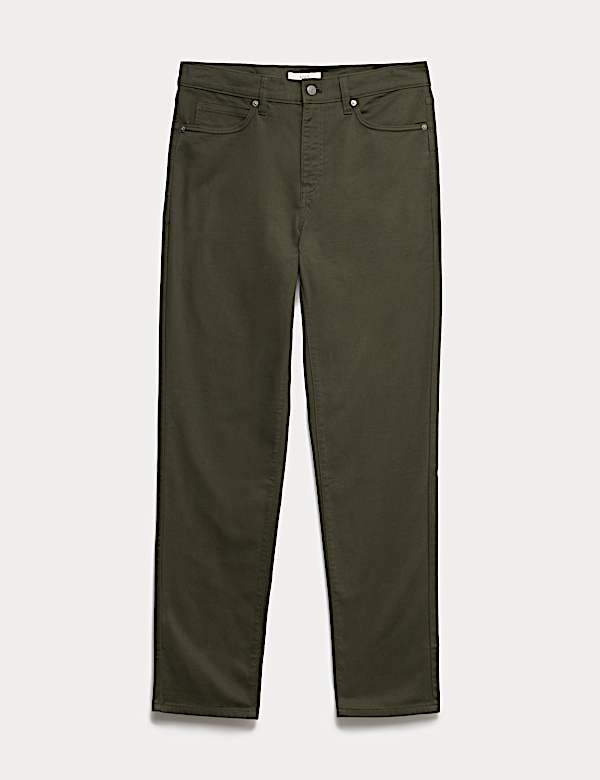 Straight Fit Textured 5 Pocket Trousers
