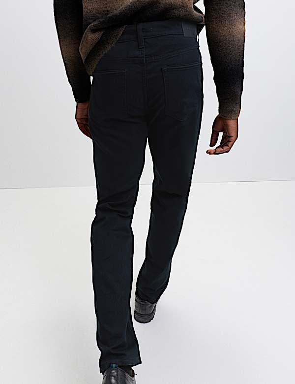 Straight Fit Textured 5 Pocket Trousers