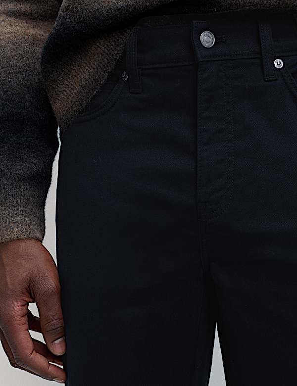 Straight Fit Textured 5 Pocket Trousers