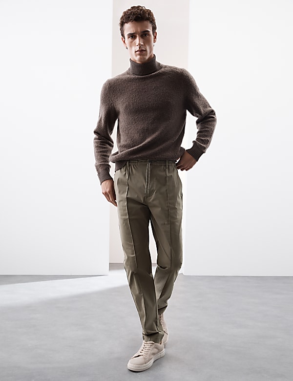 Straight Fit Single Pleat Trousers MOLE Trousers M&S KR